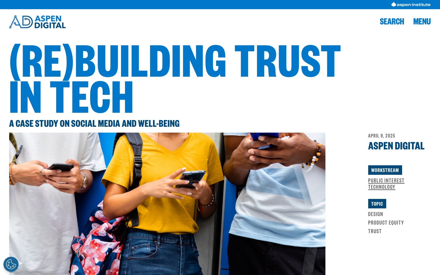 Aspen Digital, (Re)building Trust in Tech, the Sarell convening report published as a case study.