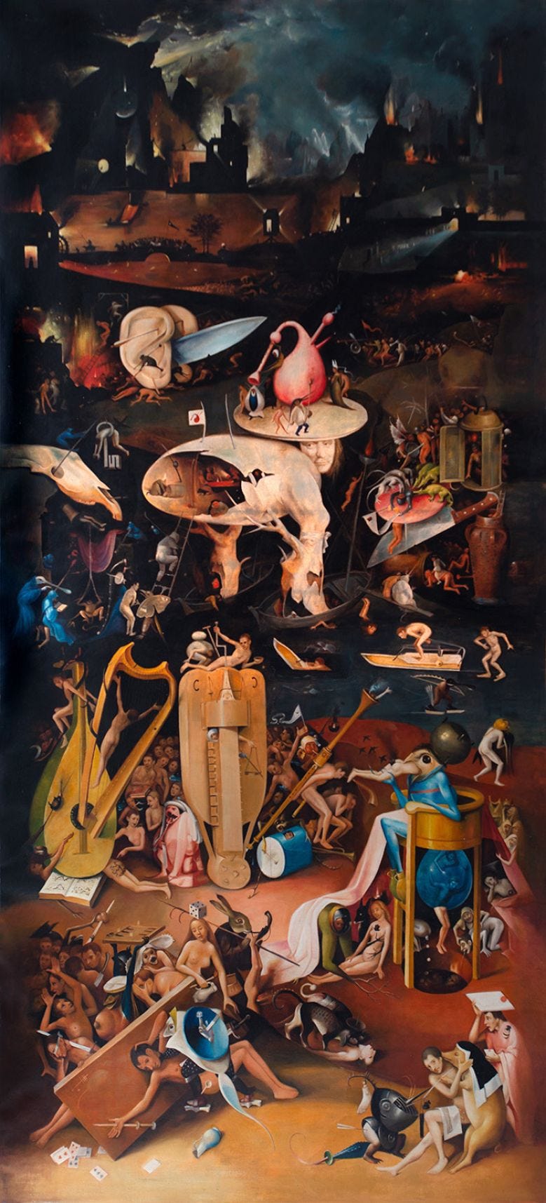 Hieronymus Bosch, The Garden of Earthly Delights (c. 1490–1510), right panel.